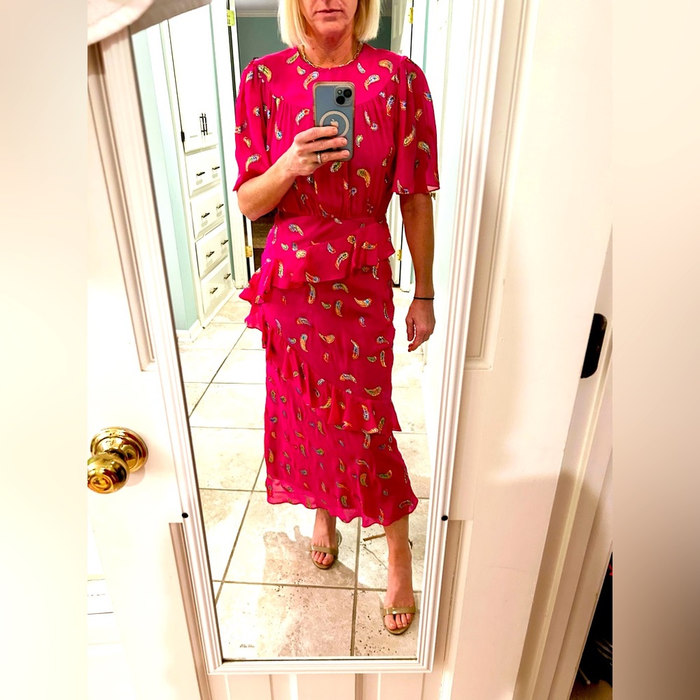 Brand new, never worn, with tags.  Beautiful Saloni dress size 6.